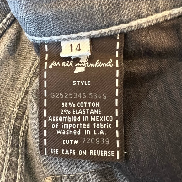 7 For All Mankind Kate Grey Rainbow Stitching Slim Denim Jeans Size 14 - Picture 11 of 16